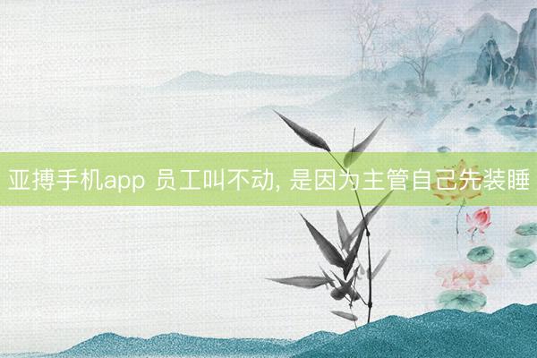 亚搏手机app 员工叫不动， 是因为主管自己先装睡