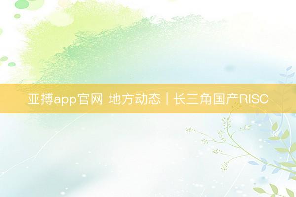 亚搏app官网 地方动态 | 长三角国产RISC
