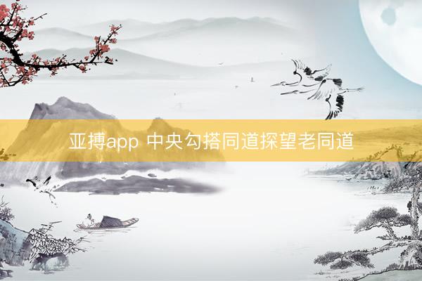 亚搏app 中央勾搭同道探望老同道