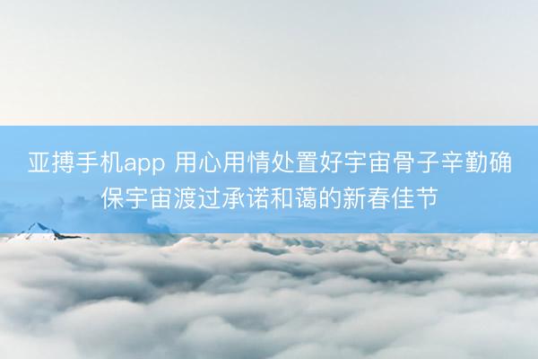 亚搏手机app 用心用情处置好宇宙骨子辛勤确保宇宙渡过承诺和蔼的新春佳节