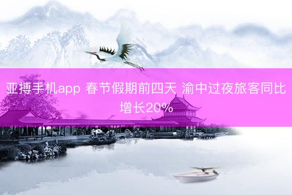 亚搏手机app 春节假期前四天 渝中过夜旅客同比增长20%