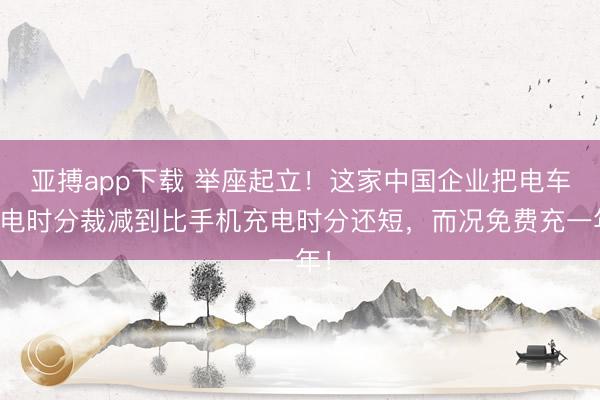 亚搏app下载 举座起立!这家中国企业把电车充电时分裁减到比手机充电时分还短,而况免费充一年!