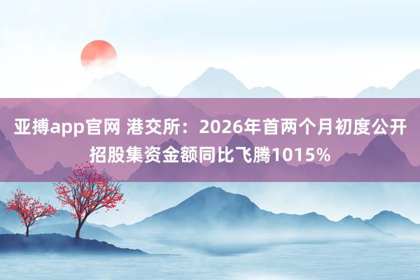 亚搏app官网 港交所:2026年首两个月初度公开招股集资金额同比飞腾1015%