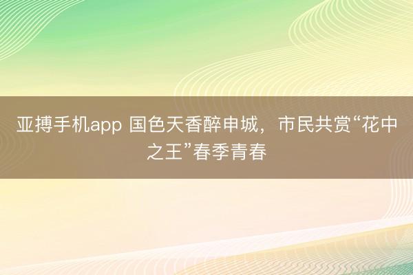 亚搏手机app 国色天香醉申城，市民共赏“花中之王”春季青春