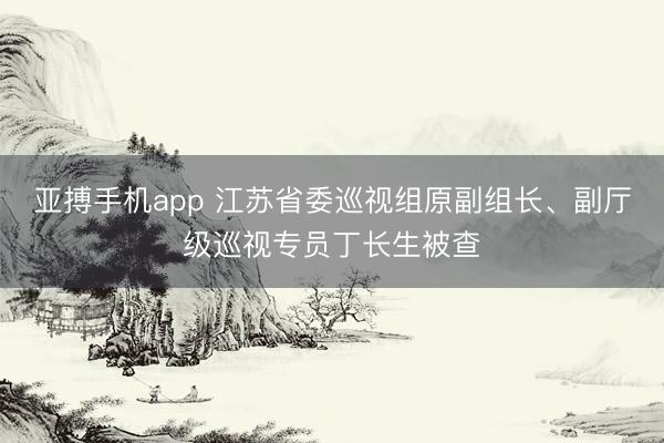亚搏手机app 江苏省委巡视组原副组长、副厅级巡视专员丁长生被查
