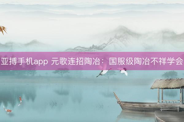 亚搏手机app 元歌连招陶冶：国服级陶冶不祥学会