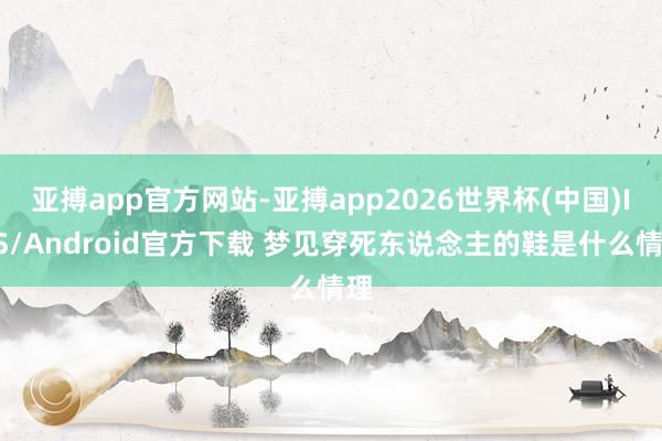 亚搏app官方网站-亚搏app2026世界杯(中国)IOS/Android官方下载 梦见穿死东说念主的鞋是什么情理