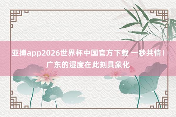 亚搏app2026世界杯中国官方下载 一秒共情！广东的湿度在此刻具象化
