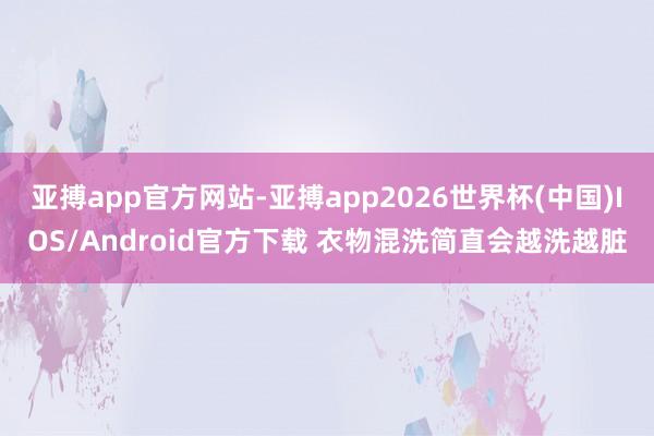 亚搏app官方网站-亚搏app2026世界杯(中国)IOS/Android官方下载 衣物混洗简直会越洗越脏