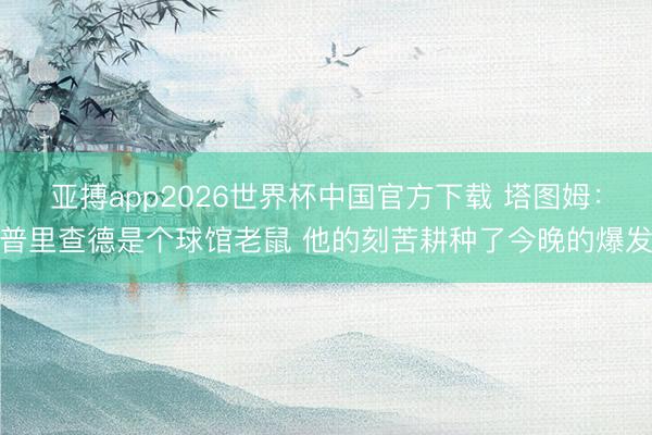 亚搏app2026世界杯中国官方下载 塔图姆：普里查德是个球馆老鼠 他的刻苦耕种了今晚的爆发