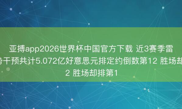 亚搏app2026世界杯中国官方下载 近3赛季雷霆气势干预共计5.072亿好意思元排定约倒数第12 胜场却排第1