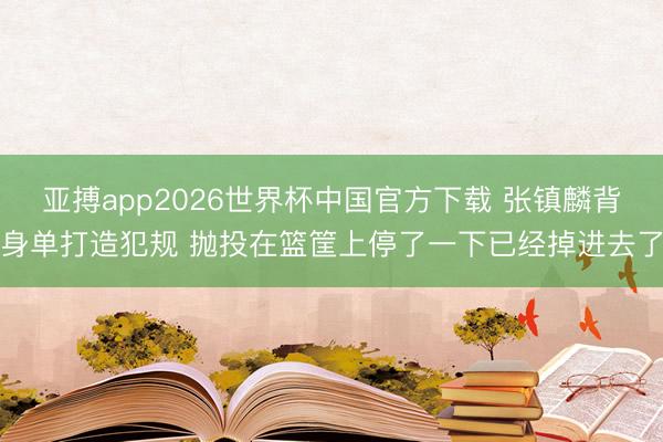 亚搏app2026世界杯中国官方下载 张镇麟背身单打造犯规 抛投在篮筐上停了一下已经掉进去了